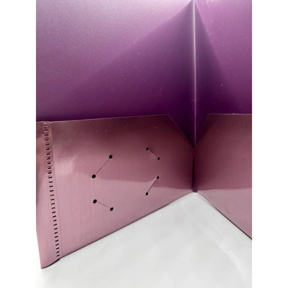 Poly folder Set‎ 2 Pink Metallic Shiny Satin Brushed Finish Pockets plastic New